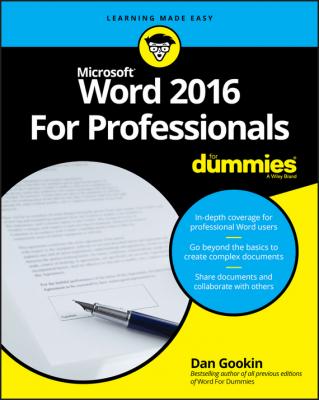 Word 2016 For Professionals For Dummies - Dan Gookin