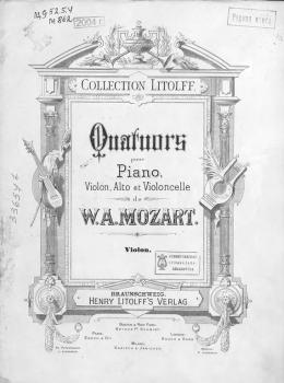Читать Quartette pour piano, violons, alto et violoncelle de W. A. Mozart - Вольфганг Амадей Моцарт